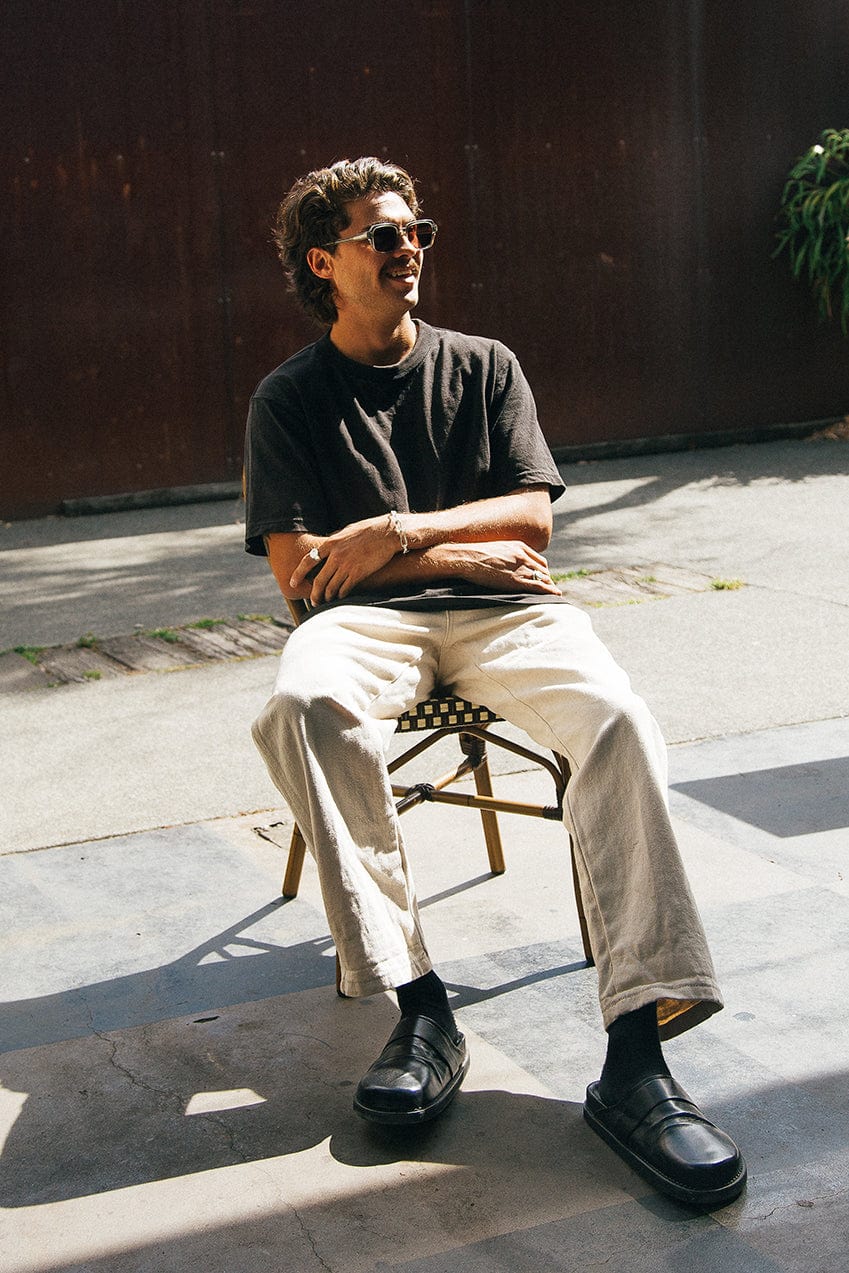 The Men's Luca Slide | Black | The Bali Tailor | Image 2