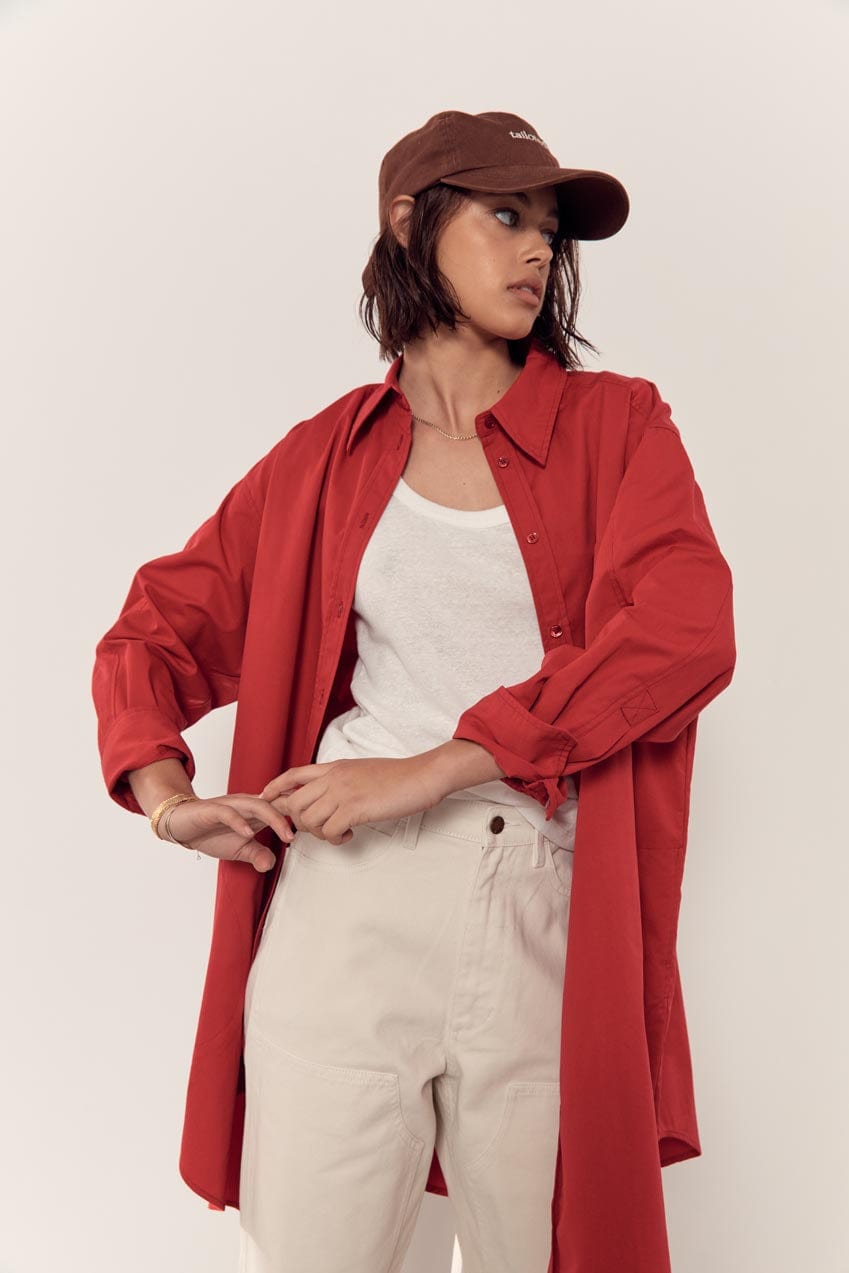 The Riley Shirt Dress | Red - The Bali Tailor